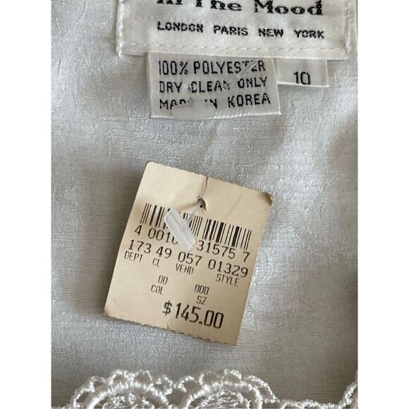 In The Mood Women's Vintage Button Front Blazer Jacket Cream Size 10 NWT - Picture 4 of 4